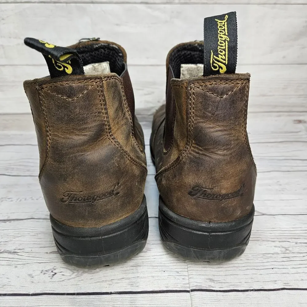 Thorogood Men's Safety Workwear Chelsea Boots Brown Leather Size 10.5 Distressed